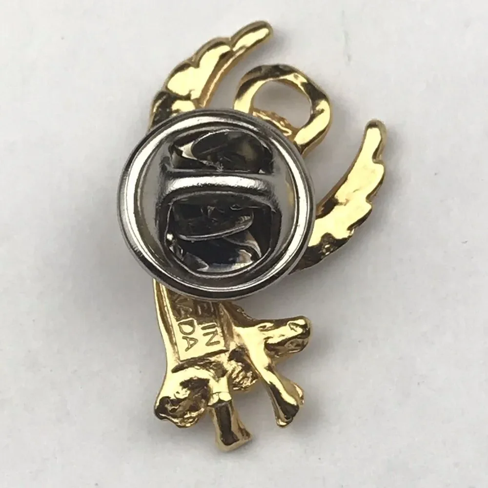 Angel Vintage Pin Gold Tone Brooch Small Enamel Painted Made In Canada